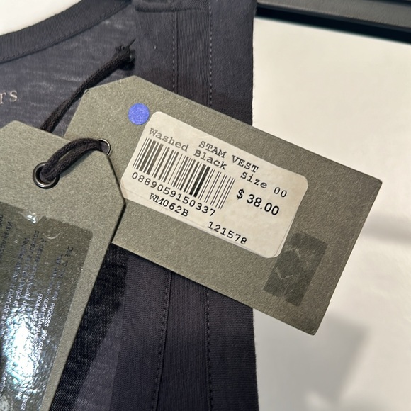 NWT ALL SAINTS Women’s Size 00 Washed Black Tank Top BRAND NEW - Picture 4 of 8